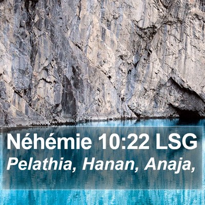 Néhémie 10:22 LSG Bible Verse Image