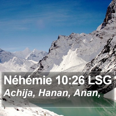 Néhémie 10:26 LSG Bible Verse Image