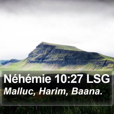 Néhémie 10:27 LSG Bible Verse Image