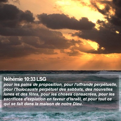 Néhémie 10:33 LSG Bible Verse Image