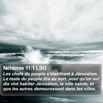 Néhémie 11:1 LSG Bible Verse Image