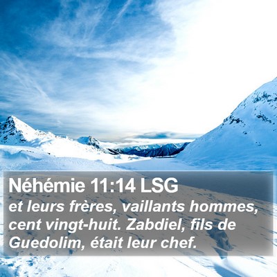 Néhémie 11:14 LSG Bible Verse Image