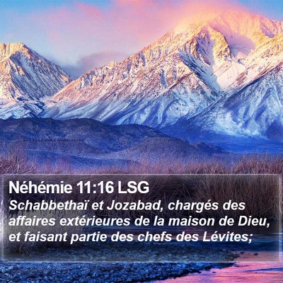 Néhémie 11:16 LSG Bible Verse Image