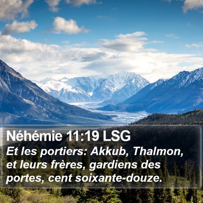 Néhémie 11:19 LSG Bible Verse Image