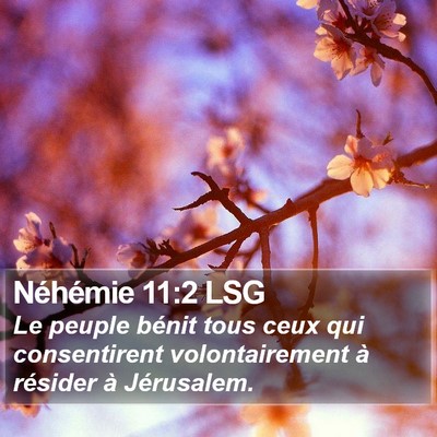 Néhémie 11:2 LSG Bible Verse Image