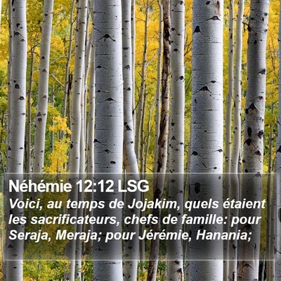 Néhémie 12:12 LSG Bible Verse Image