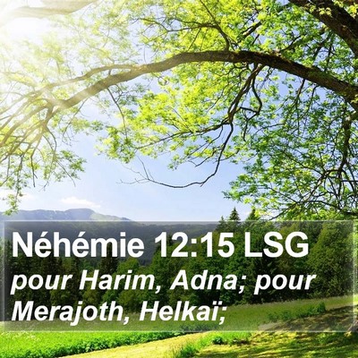 Néhémie 12:15 LSG Bible Verse Image