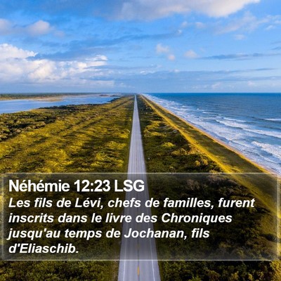 Néhémie 12:23 LSG Bible Verse Image
