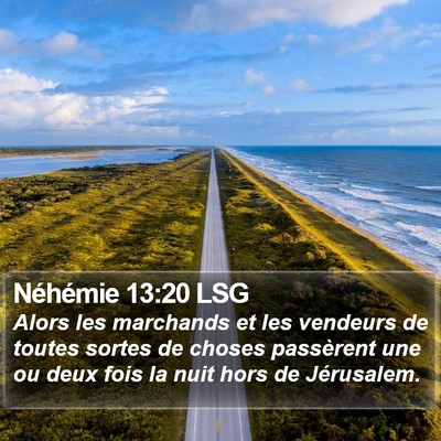Néhémie 13:20 LSG Bible Verse Image