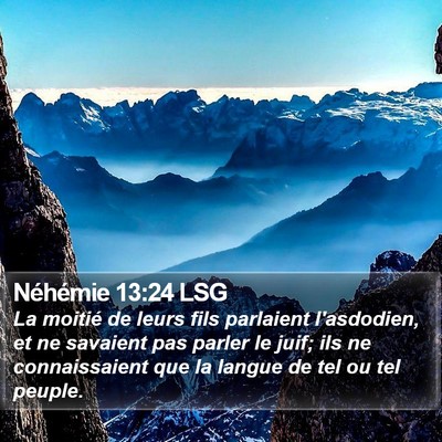 Néhémie 13:24 LSG Bible Verse Image