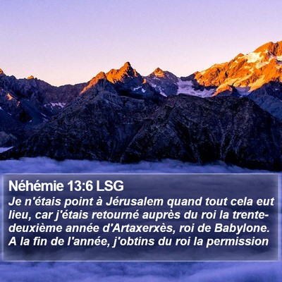 Néhémie 13:6 LSG Bible Verse Image