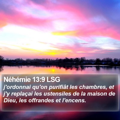 Néhémie 13:9 LSG Bible Verse Image