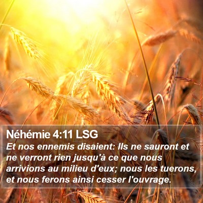 Néhémie 4:11 LSG Bible Verse Image