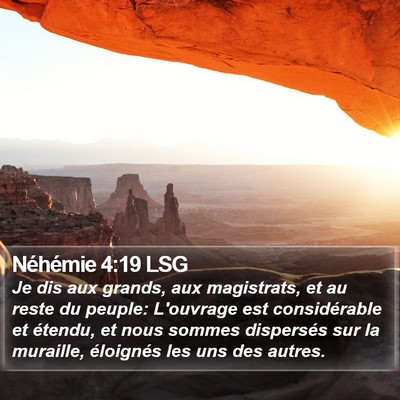 Néhémie 4:19 LSG Bible Verse Image