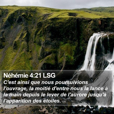 Néhémie 4:21 LSG Bible Verse Image
