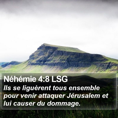 Néhémie 4:8 LSG Bible Verse Image