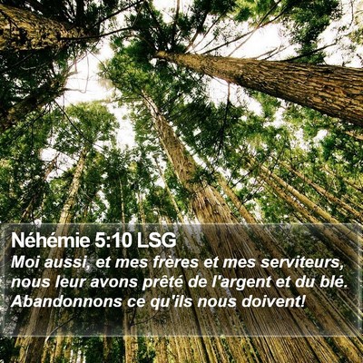 Néhémie 5:10 LSG Bible Verse Image