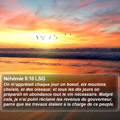 Néhémie 5:18 LSG Bible Verse Image