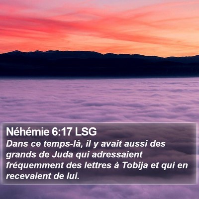 Néhémie 6:17 LSG Bible Verse Image