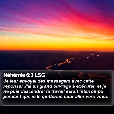 Néhémie 6:3 LSG Bible Verse Image