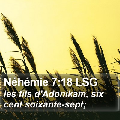Néhémie 7:18 LSG Bible Verse Image