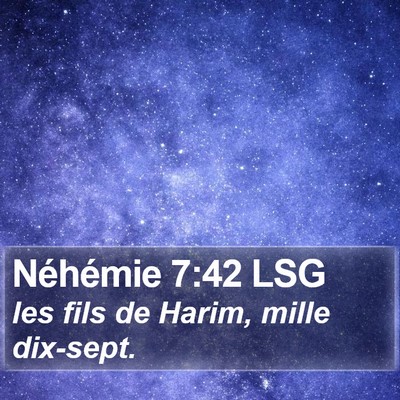 Néhémie 7:42 LSG Bible Verse Image