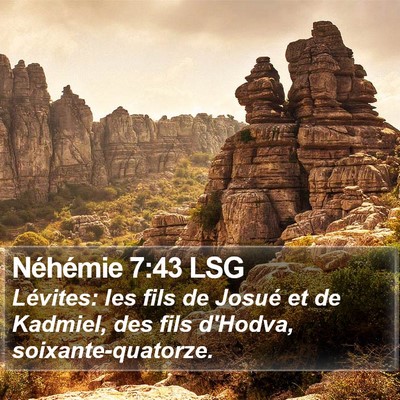 Néhémie 7:43 LSG Bible Verse Image