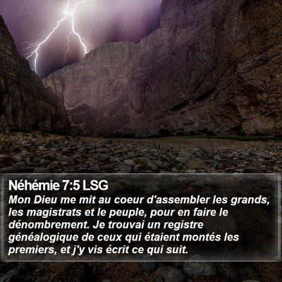 Néhémie 7:5 LSG Bible Verse Image