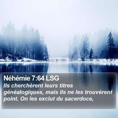 Néhémie 7:64 LSG Bible Verse Image