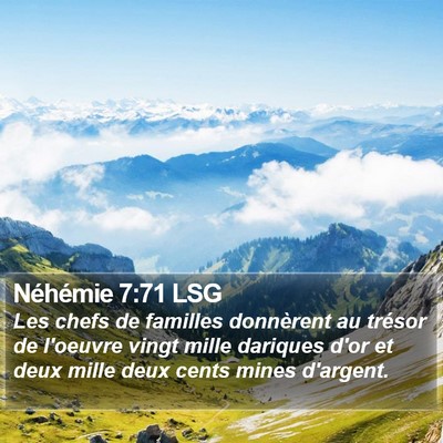 Néhémie 7:71 LSG Bible Verse Image