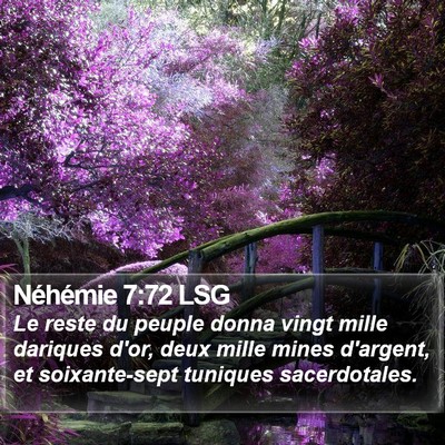Néhémie 7:72 LSG Bible Verse Image