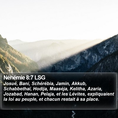 Néhémie 8:7 LSG Bible Verse Image