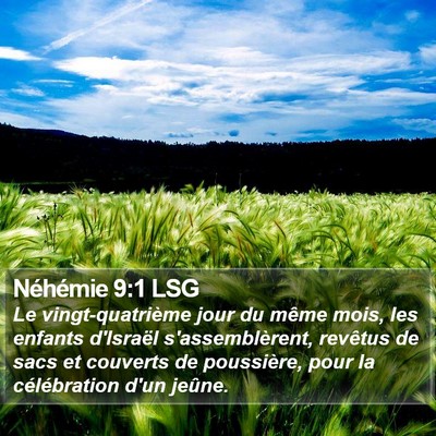 Néhémie 9:1 LSG Bible Verse Image