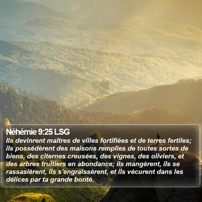 Néhémie 9:25 LSG Bible Verse Image