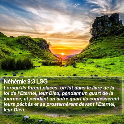 Néhémie 9:3 LSG Bible Verse Image