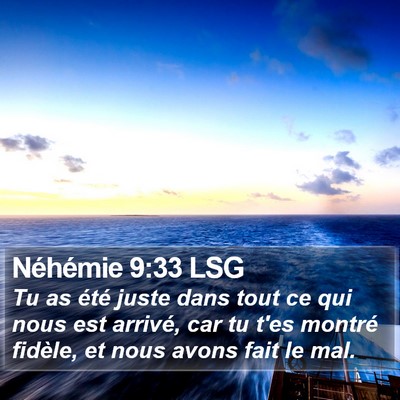 Néhémie 9:33 LSG Bible Verse Image