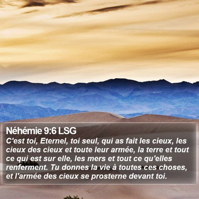 Néhémie 9:6 LSG Bible Verse Image