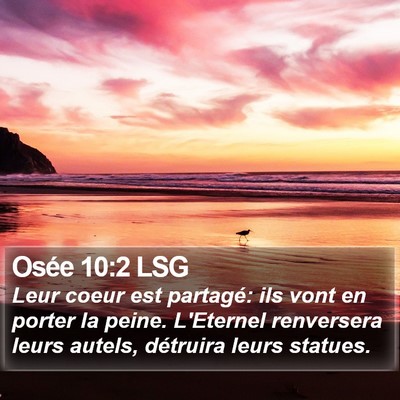 Osée 10:2 LSG Bible Verse Image