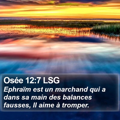 Osée 12:7 LSG Bible Verse Image