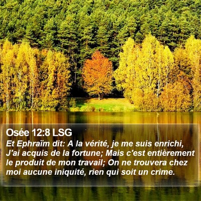Osée 12:8 LSG Bible Verse Image