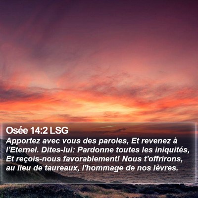 Osée 14:2 LSG Bible Verse Image