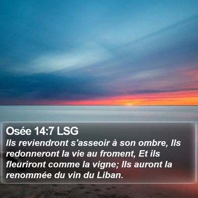 Osée 14:7 LSG Bible Verse Image