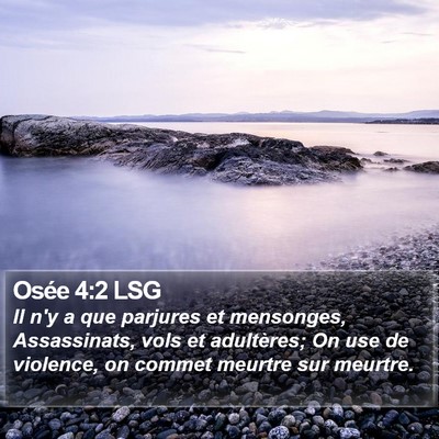 Osée 4:2 LSG Bible Verse Image