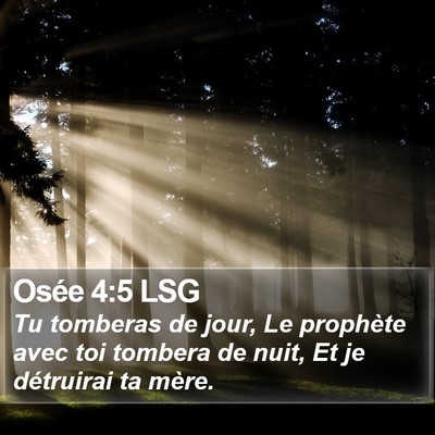 Osée 4:5 LSG Bible Verse Image