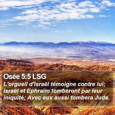 Osée 5:5 LSG Bible Verse Image