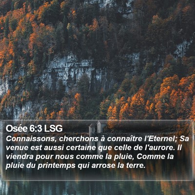 Osée 6:3 LSG Bible Verse Image