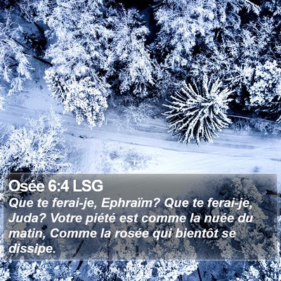 Osée 6:4 LSG Bible Verse Image