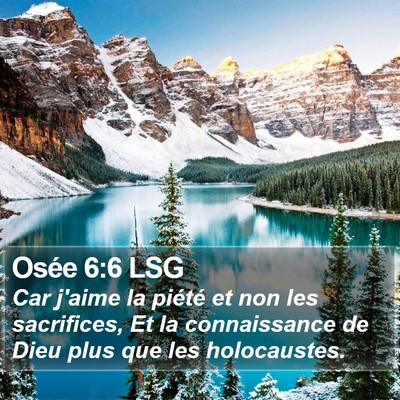 Osée 6:6 LSG Bible Verse Image