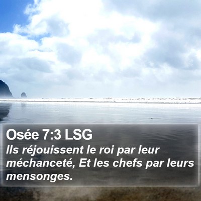 Osée 7:3 LSG Bible Verse Image
