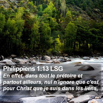 Philippiens 1:13 LSG Bible Verse Image